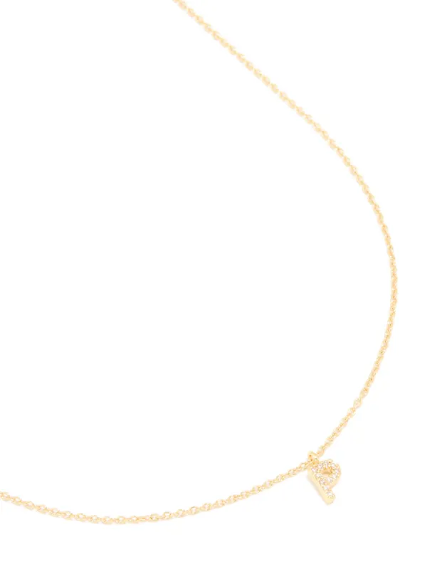 Gold Plated Cubic Zirconia Letter P Necklace sold by lovisa