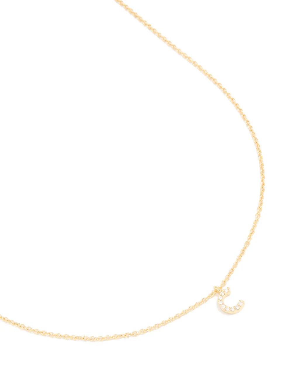 Gold Plated Brass Cubic Zirconia Letter C Necklace sold by lovisa