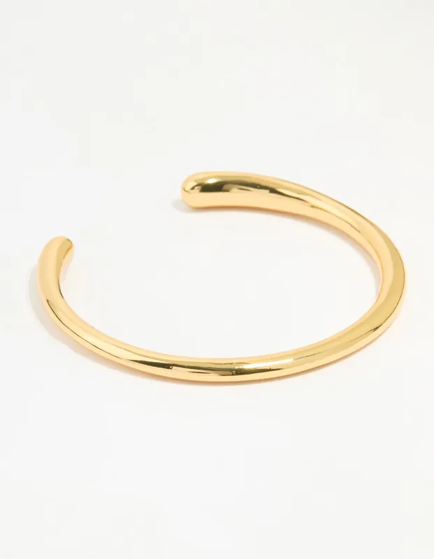 Gold Organic Open Wrist Cuff sold by lovisa