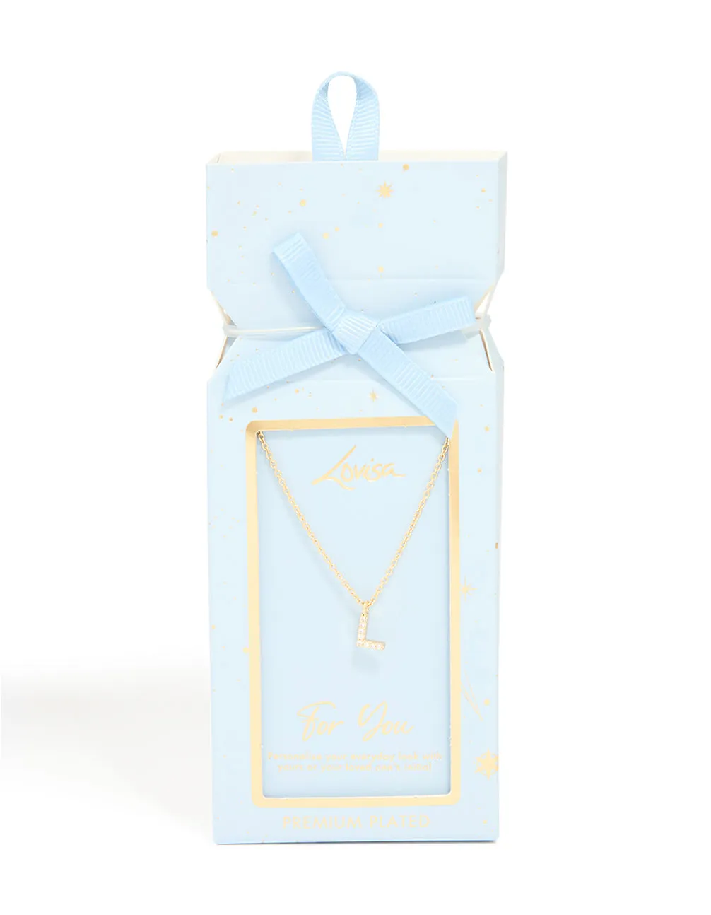 Gold Plated Brass Cubic Zirconia Letter L Necklace sold by lovisa product image thumbnail 3