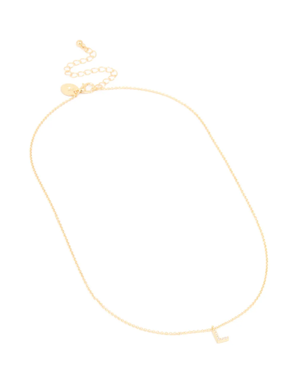Gold Plated Brass Cubic Zirconia Letter L Necklace sold by lovisa product image thumbnail 2