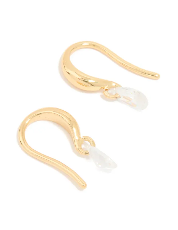Gold Plated Cubic Zirconia Hook Earrings made by lovisa