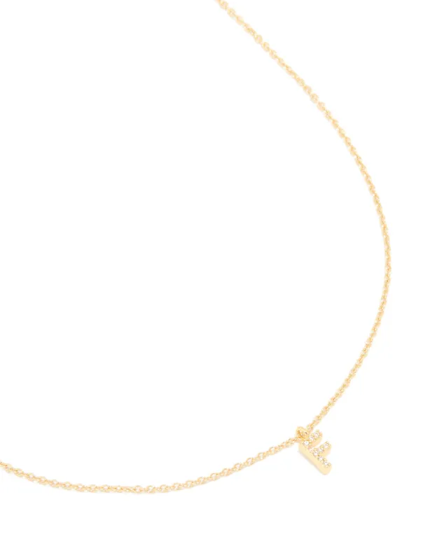 Gold Plated Cubic Zirconia Letter F Necklace sold by lovisa