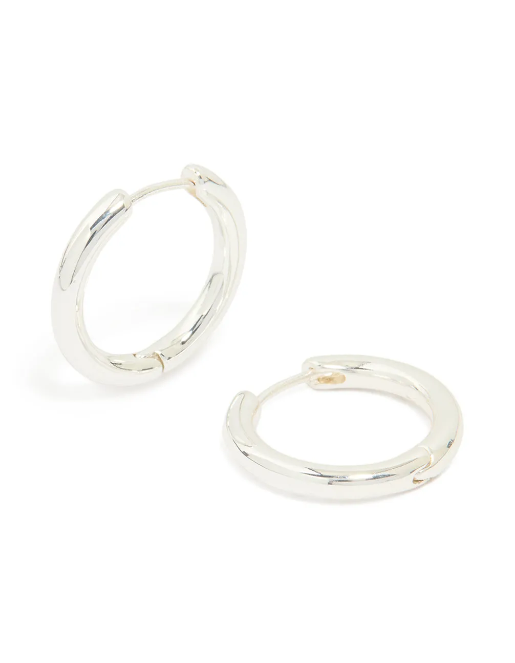 Silver Plated Medium Thick Hoop Earrings sold by lovisa