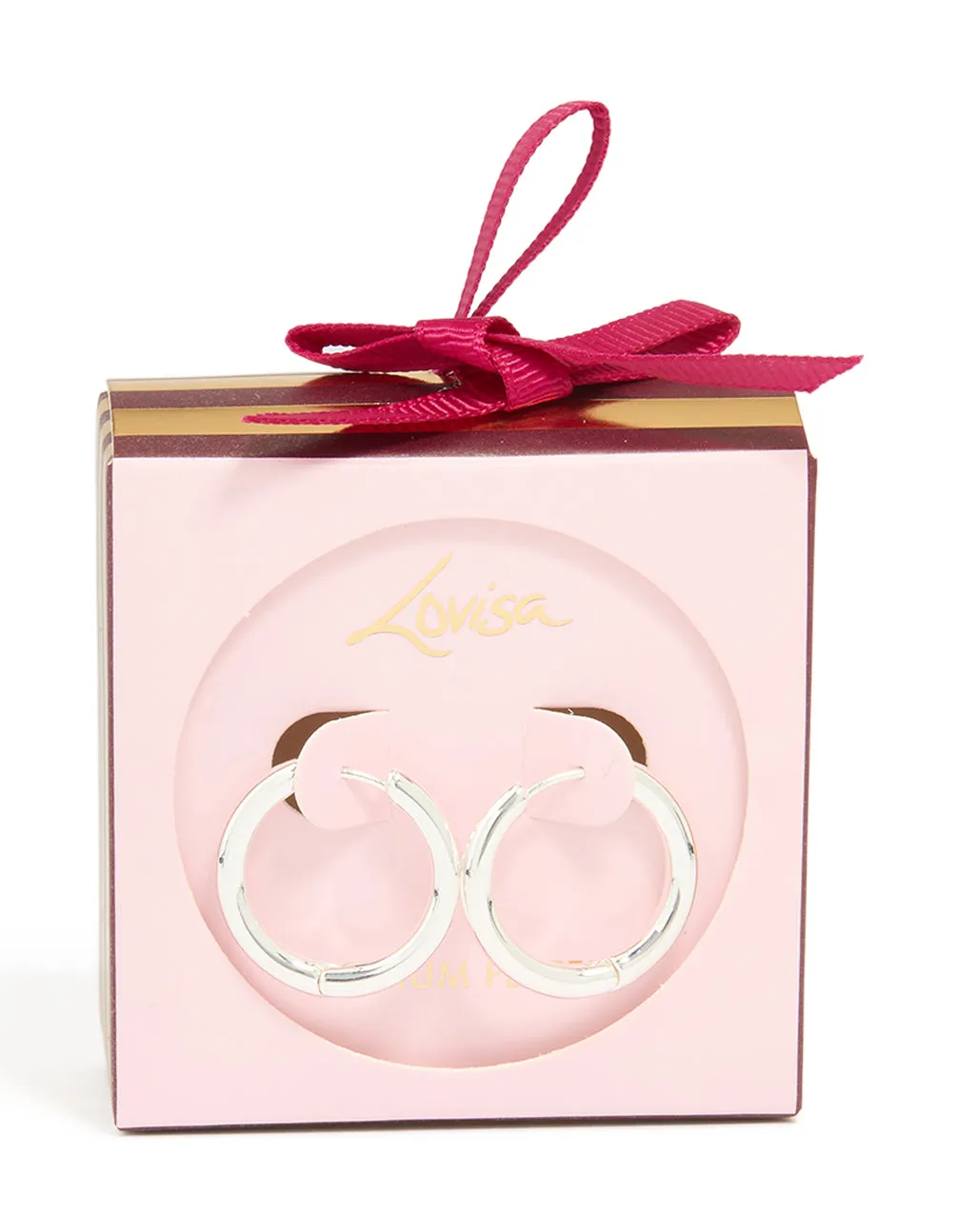 Silver Plated Medium Thick Hoop Earrings sold by lovisa product image thumbnail 3