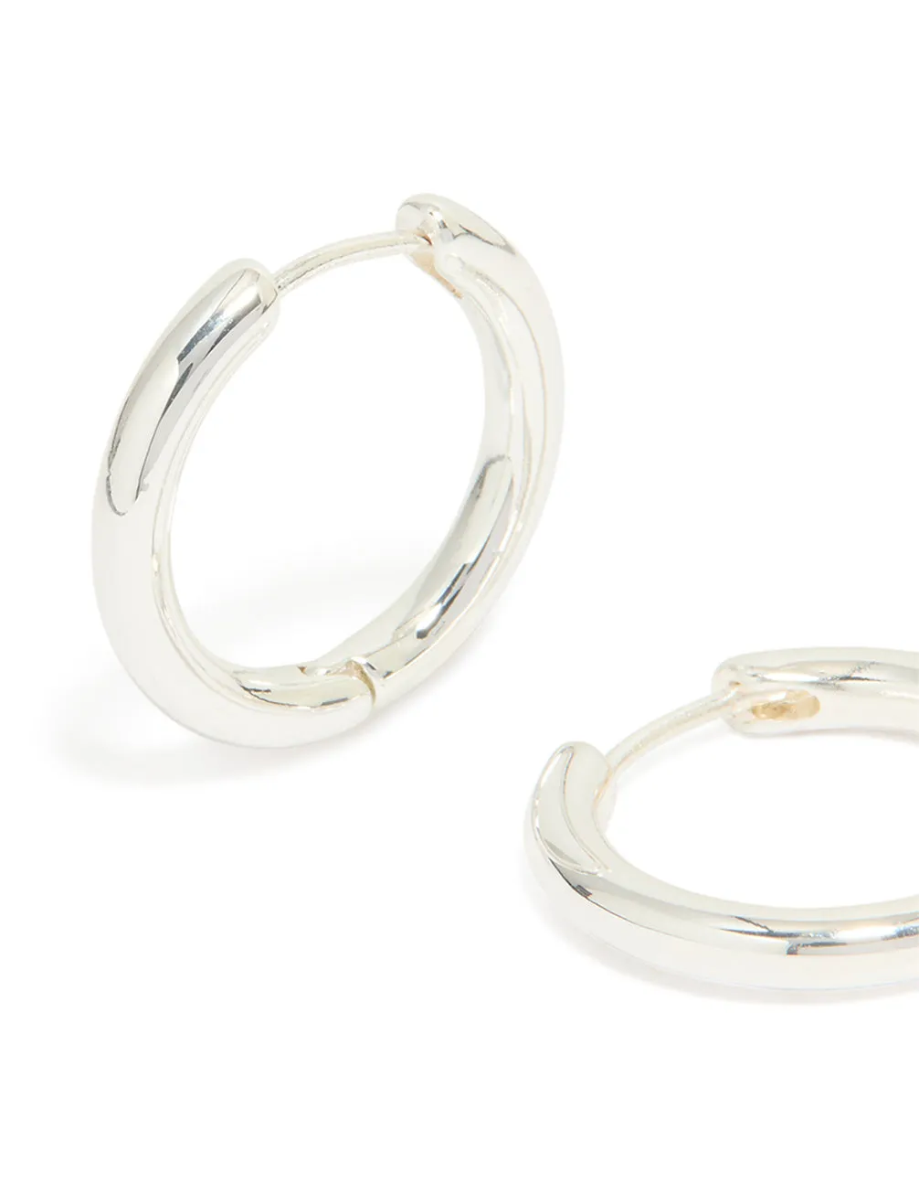 Silver Plated Medium Thick Hoop Earrings sold by lovisa product image thumbnail 2