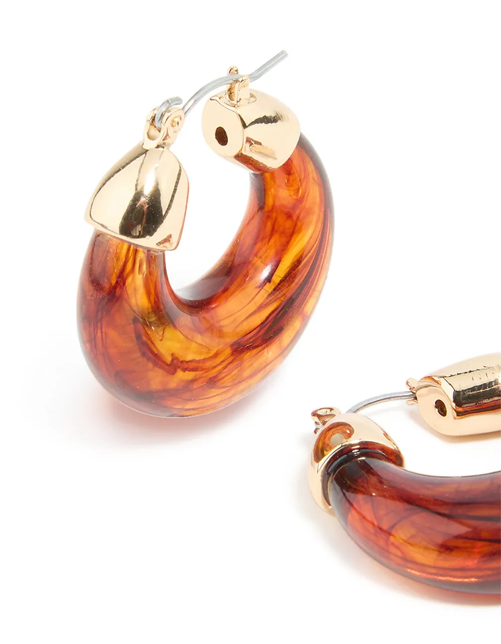 Brown Acrylic Mini Hoop Earrings sold by lovisa product image thumbnail 2