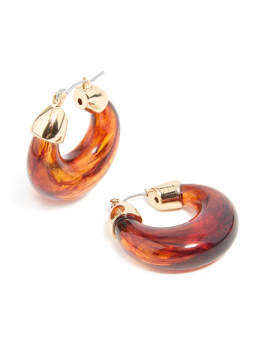 Brown Acrylic Mini Hoop Earrings sold by lovisa