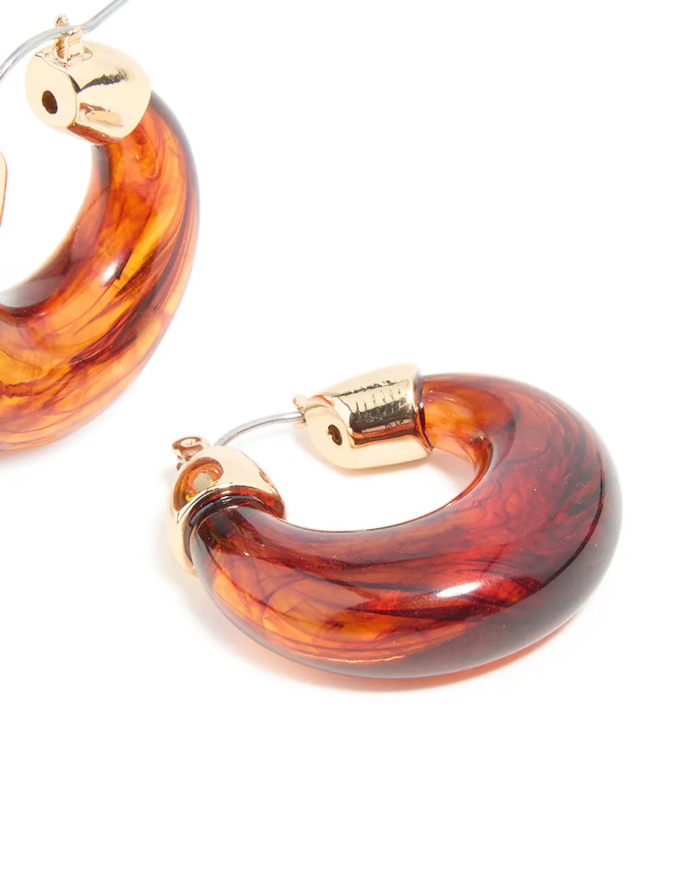 Brown Acrylic Mini Hoop Earrings sold by lovisa product image thumbnail 3