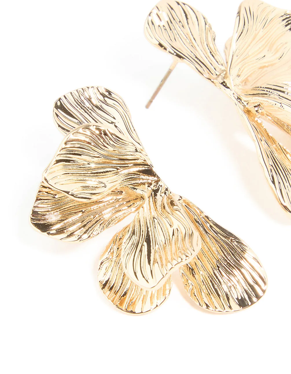 Gold Textured Fan Stud Earrings sold by lovisa product image thumbnail 2