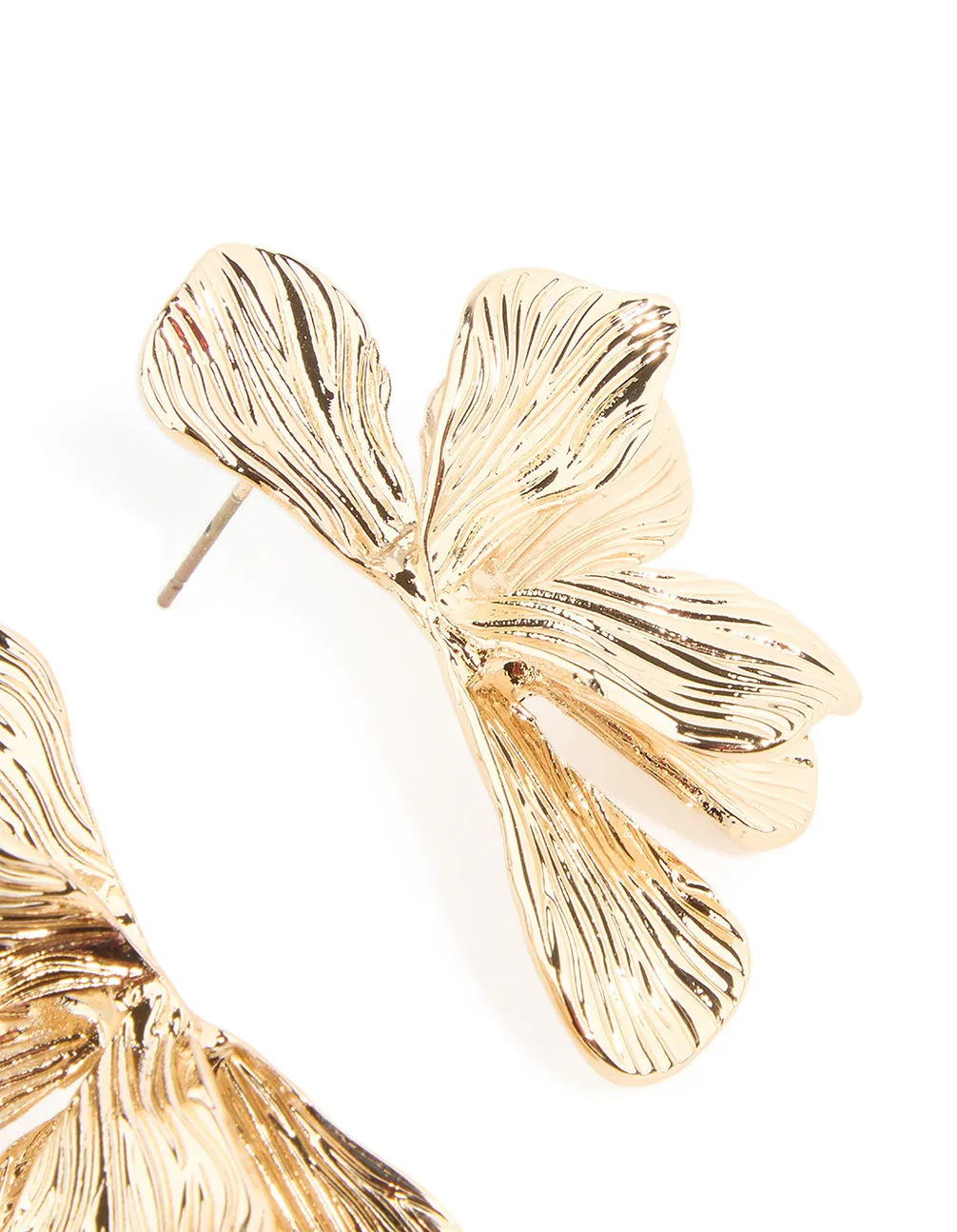 Gold Textured Fan Stud Earrings sold by lovisa product image thumbnail 3