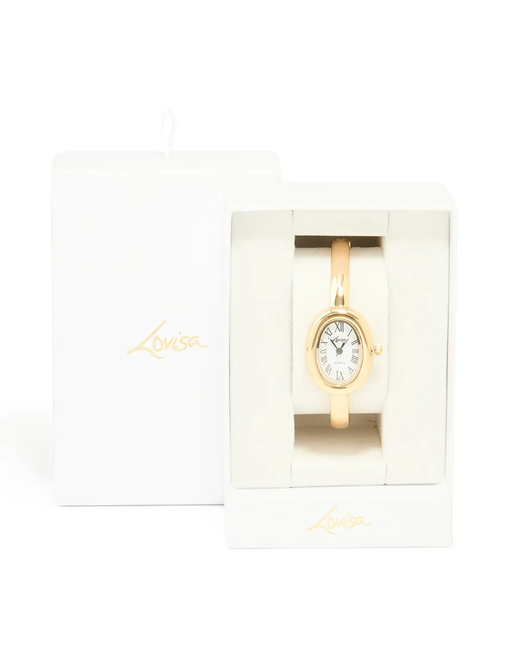 Gold Oval Bangle Watch sold by lovisa product image thumbnail 3