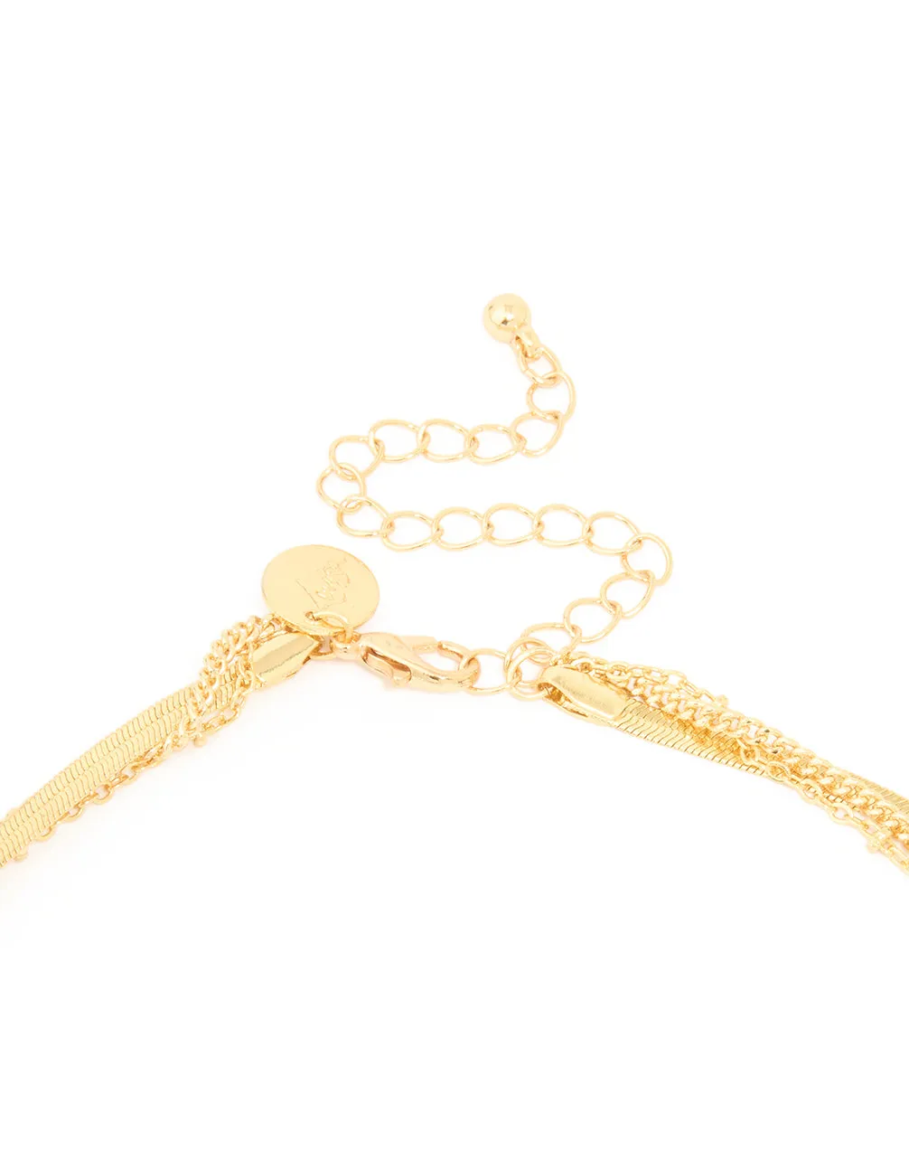 Gold Plated Chain & Hammered Circle Layered Necklace sold by lovisa product image thumbnail 3