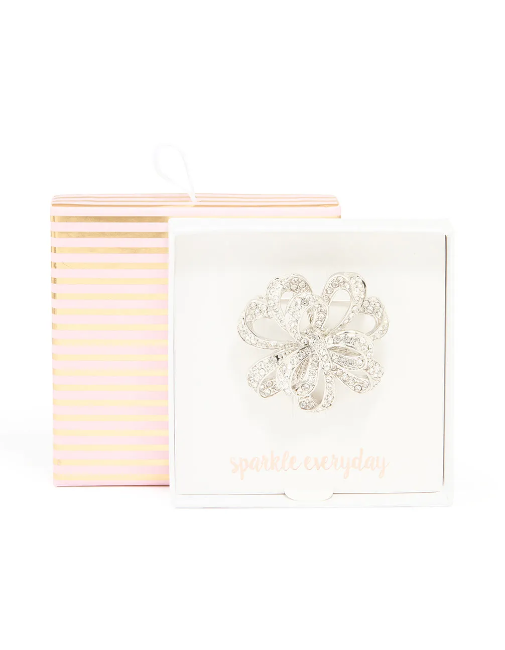 Silver Diamante Knotted Flower Brooch sold by lovisa product image thumbnail 3