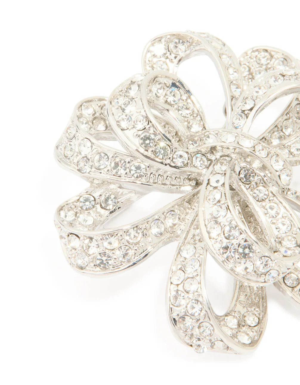 Silver Diamante Knotted Flower Brooch sold by lovisa product image thumbnail 2