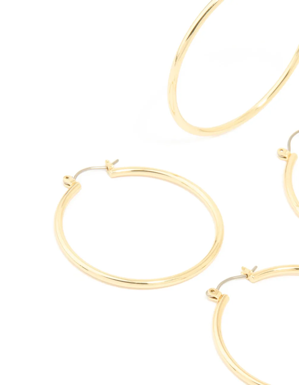 Gold Plated Large Thin Hoop Earrings 2-Pack sold by lovisa product image thumbnail 2