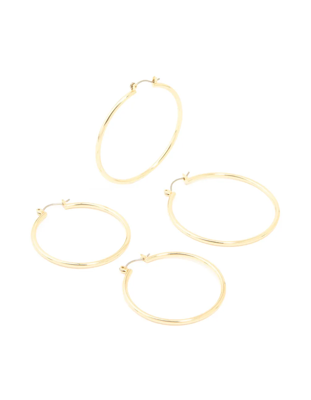 Gold Plated Large Thin Hoop Earrings 2-Pack sold by lovisa