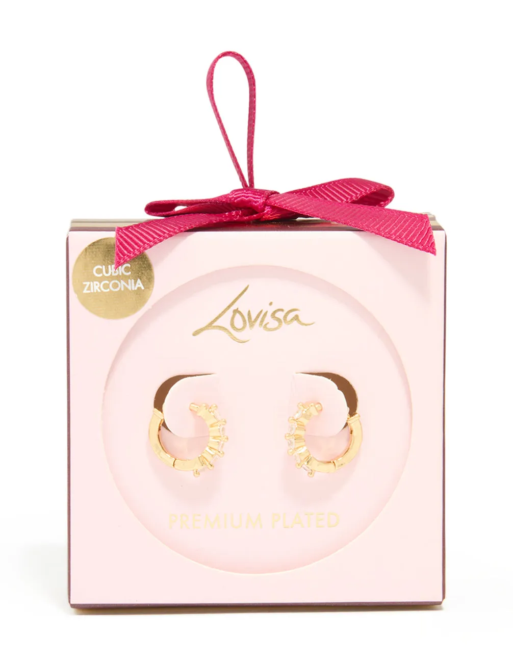 Gold Plated Cubic Zirconia Hugge Earrings sold by lovisa product image thumbnail 3