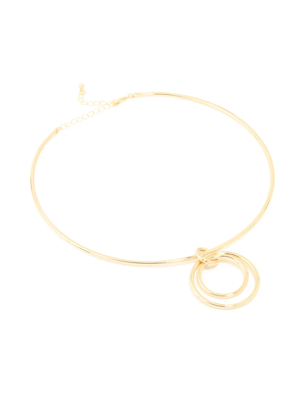 Gold Plated Collar Double Oval Pendant Necklace sold by lovisa product image thumbnail 2