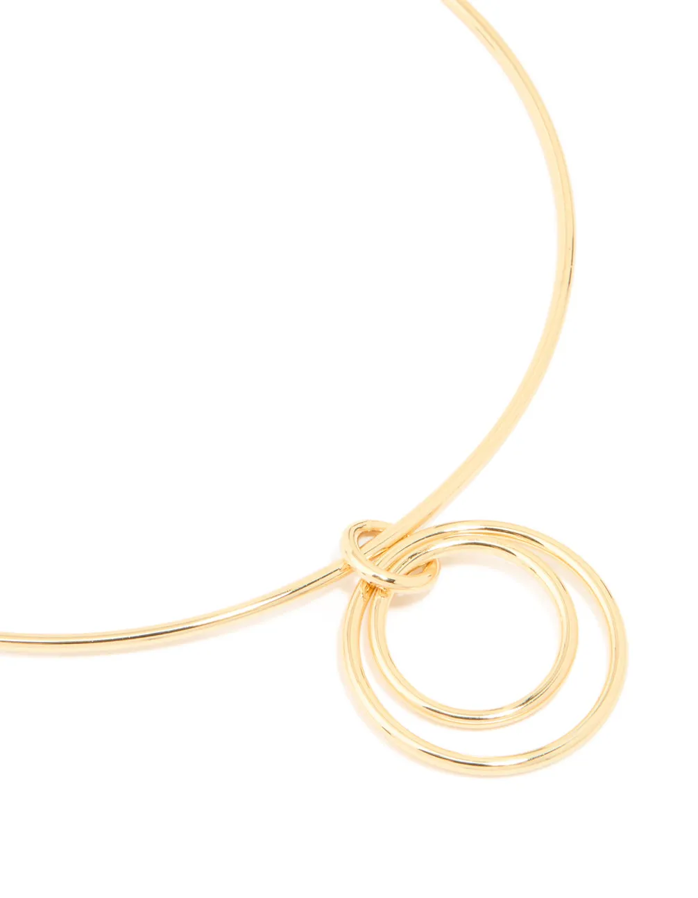 Gold Plated Collar Double Oval Pendant Necklace sold by lovisa