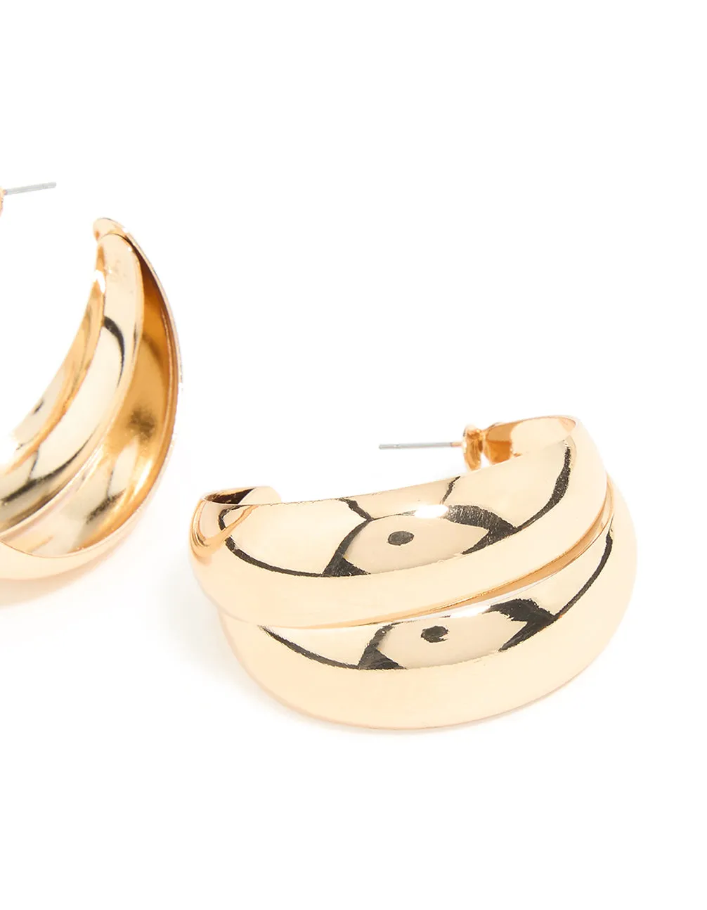 Gold Bold Double Open Hoop Earrings sold by lovisa product image thumbnail 3