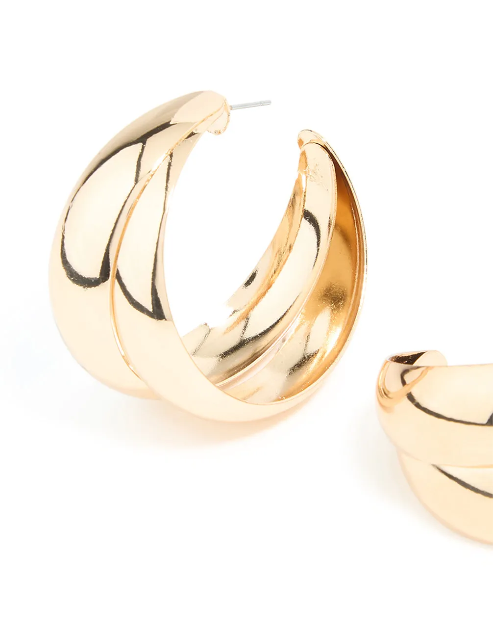 Gold Bold Double Open Hoop Earrings sold by lovisa product image thumbnail 2