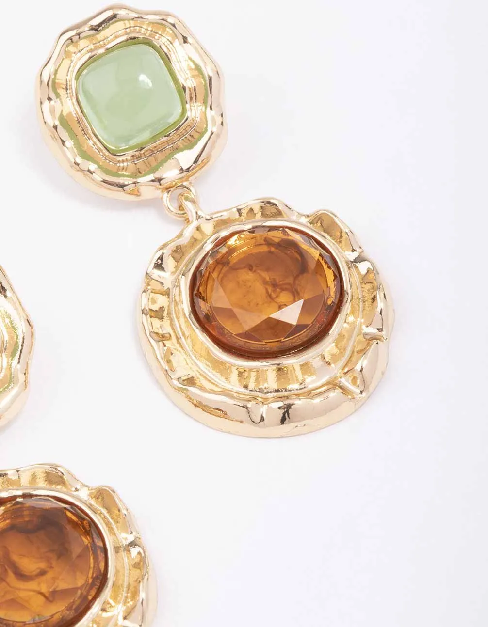 Gold Vintage Molten Round Drop Earrings sold by lovisa product image thumbnail 5