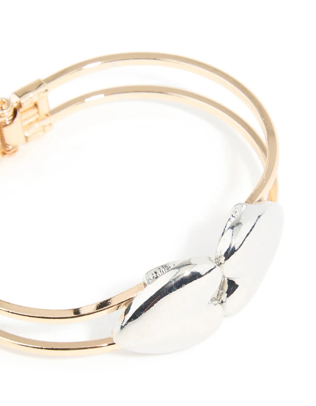 Mixed Metal Heart Hinged Bangle sold by lovisa product image thumbnail 2
