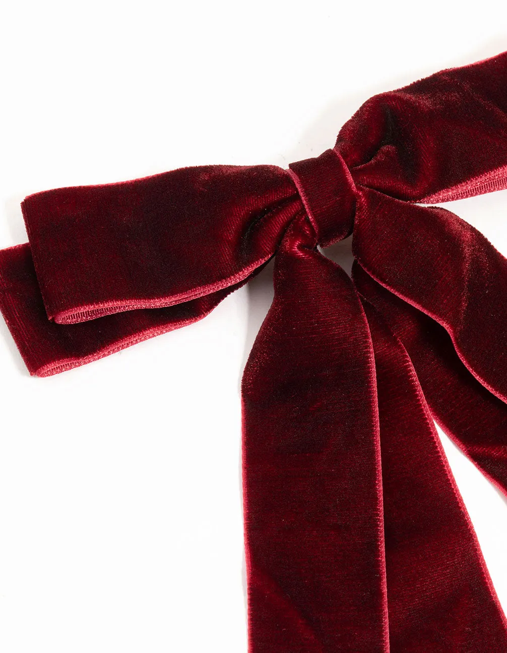 Burgundy Velvet Fabric Double Bow Hair Clip sold by lovisa product image thumbnail 2