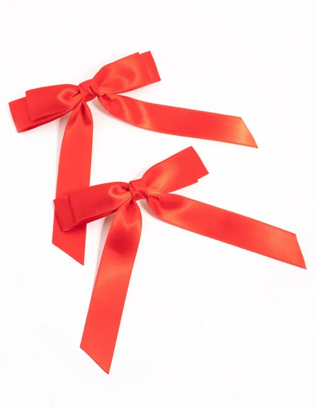 Red Fabric Double Loop Bows 2-Pack sold by lovisa