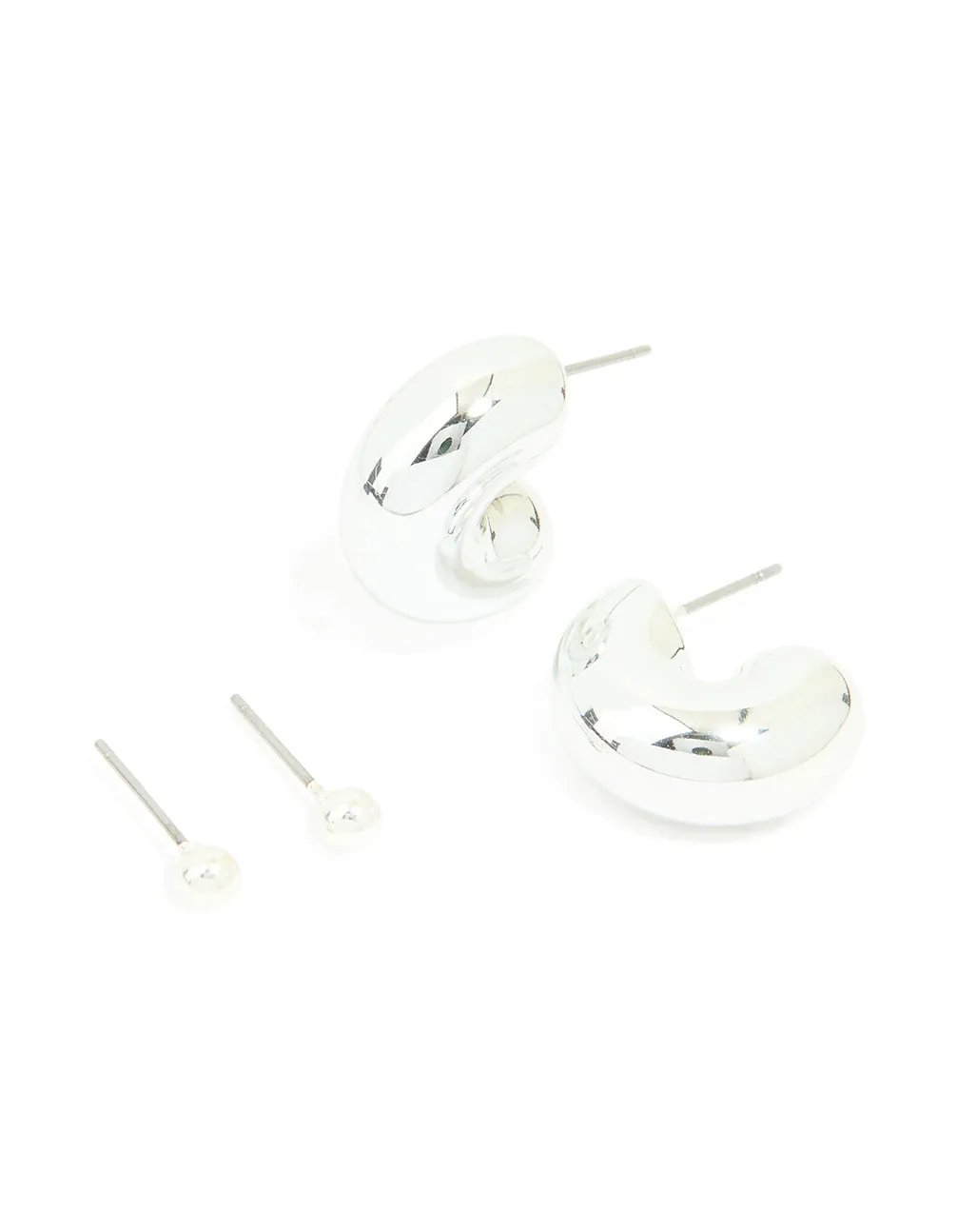 Silver Bubble Ball Hoop & Stud Earrings 2-Pack sold by lovisa