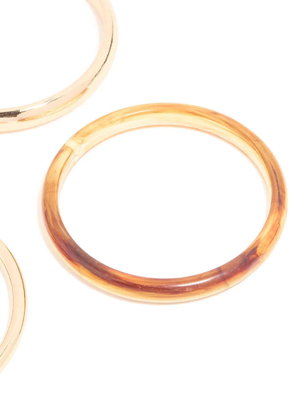Gold & Brown Acrylic Bangles 4-Pack sold by lovisa product image thumbnail 3