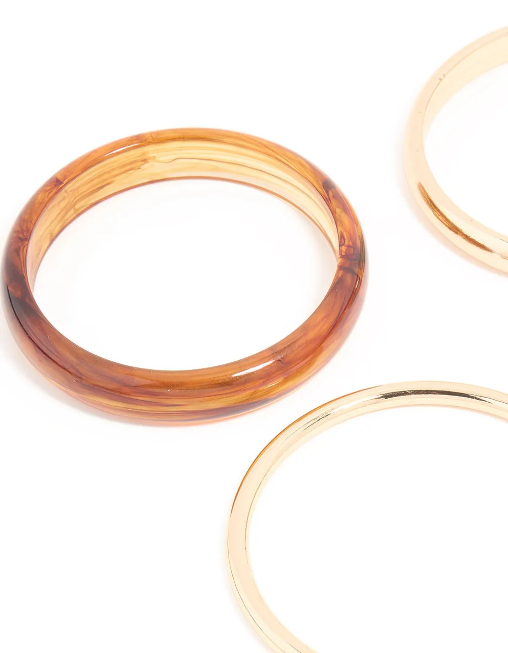 Gold & Brown Acrylic Bangles 4-Pack sold by lovisa product image thumbnail 2