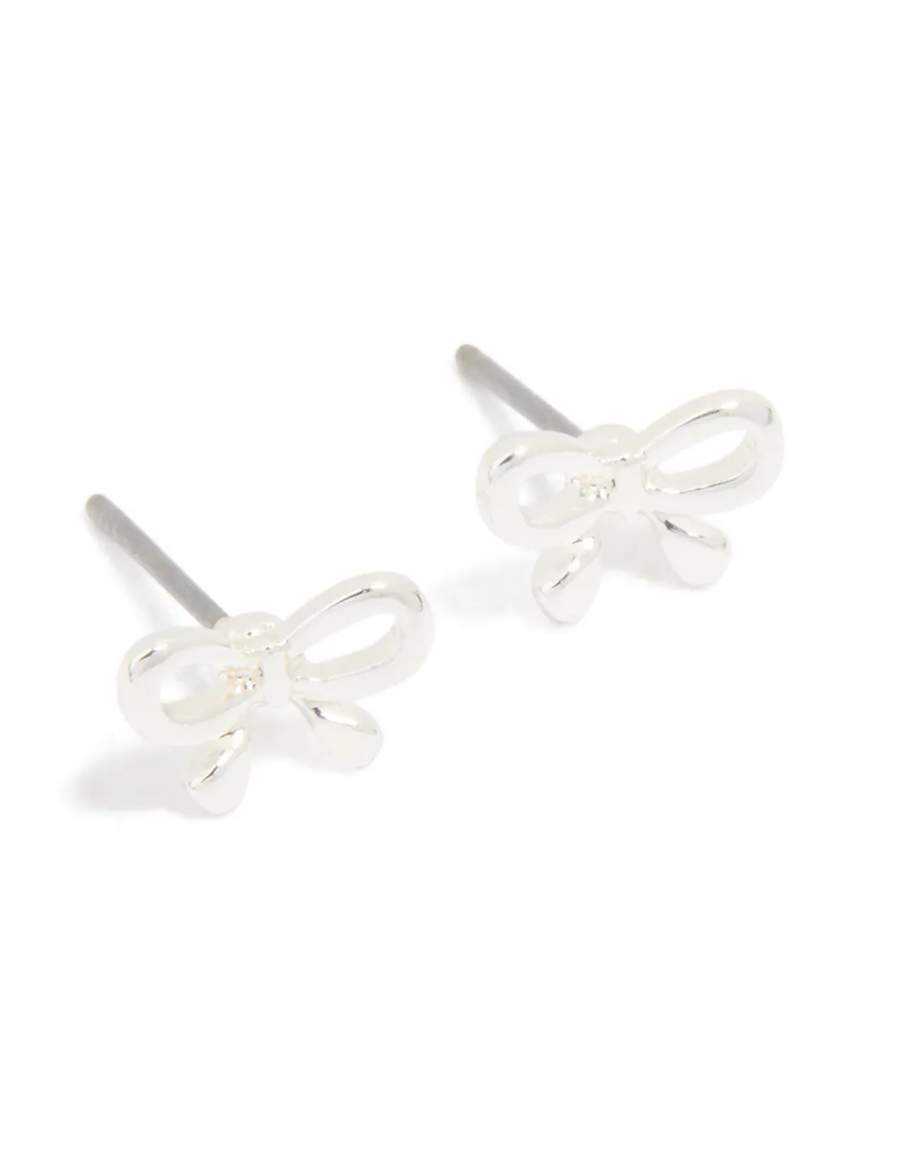 Silver Petite Bow Stud Earrings sold by lovisa