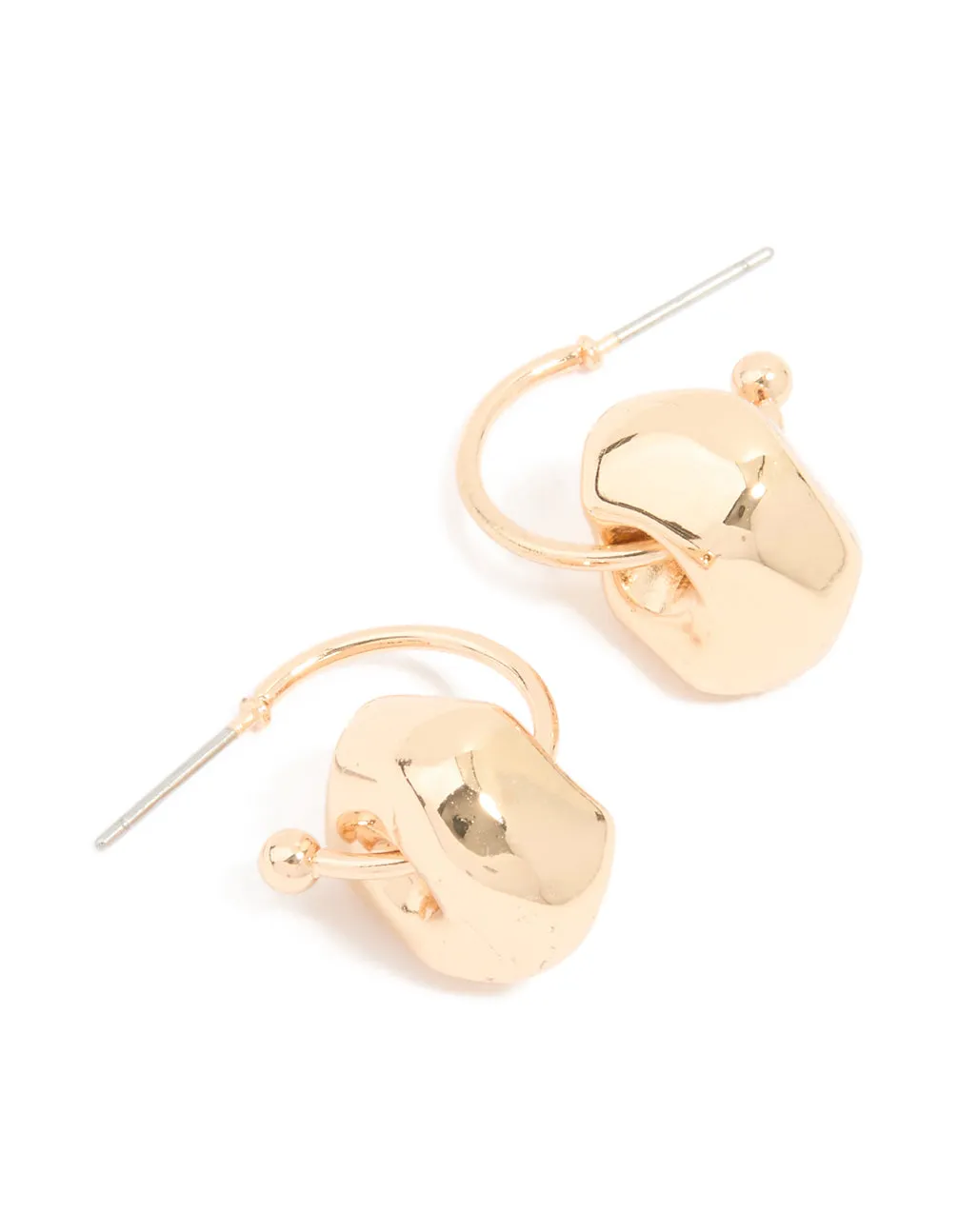 Gold Organic Rondell Huggie Earrings sold by lovisa