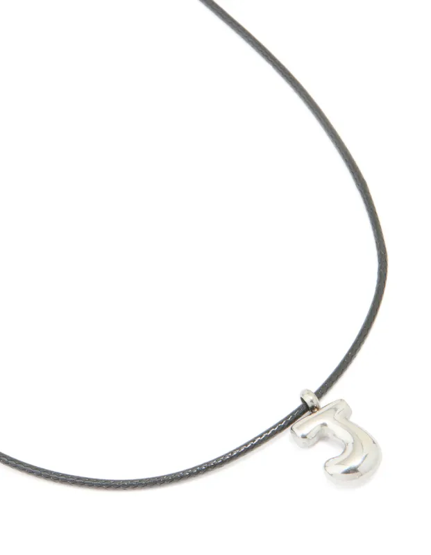 Waterproof Stainless Steel Large Bubble Letter J Cord Necklace sold by lovisa