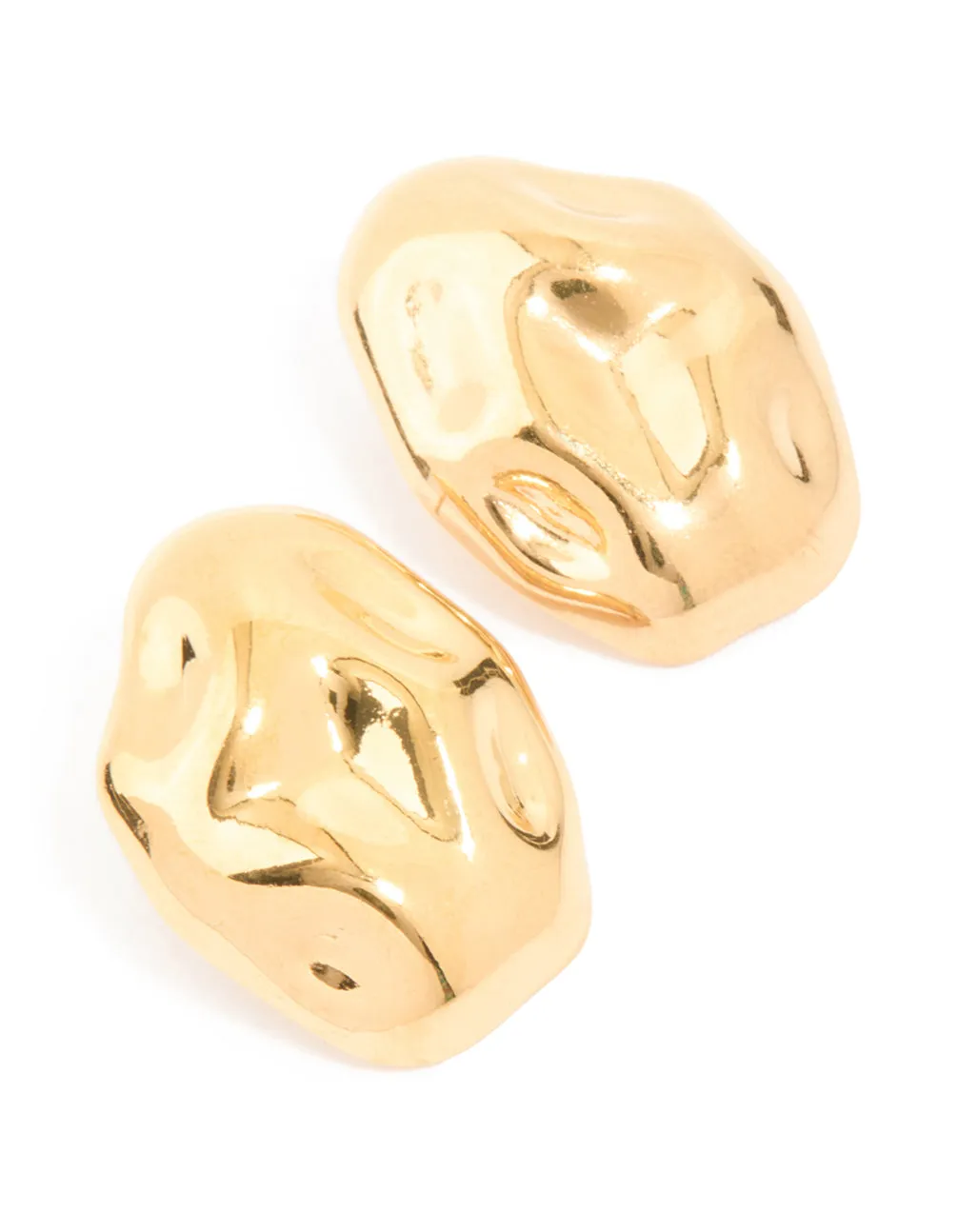 Waterproof Gold Plated Stainless Steel Pebble Stud Earrings sold by lovisa