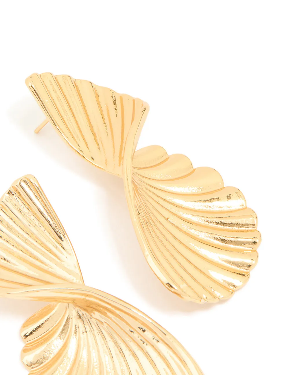 Waterproof Gold Plated Stainless Steel Twisted Textured Stud Earrings sold by lovisa product image thumbnail 3