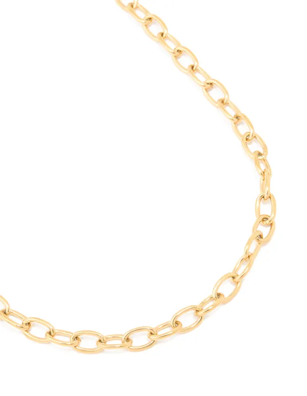 Waterproof Gold Plated Stainless Steel Dainty Clasp Chain Necklace sold by lovisa