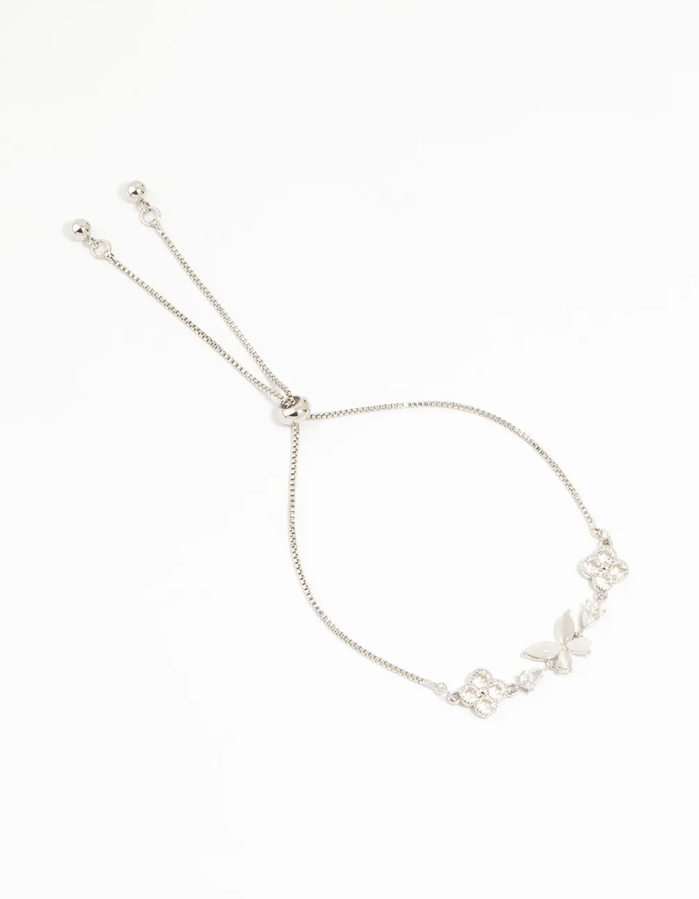 Silver Cubic Zirconia Butterfly & Flower Bracelet sold by lovisa product image thumbnail 2