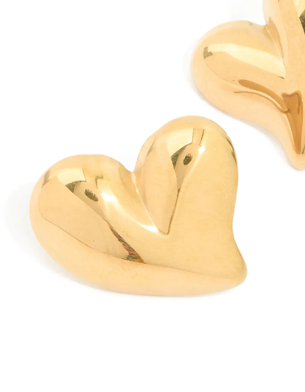 Waterproof Gold Plated Stainless Steel Moving Heart Statement Stud Earrings sold by lovisa product image thumbnail 2