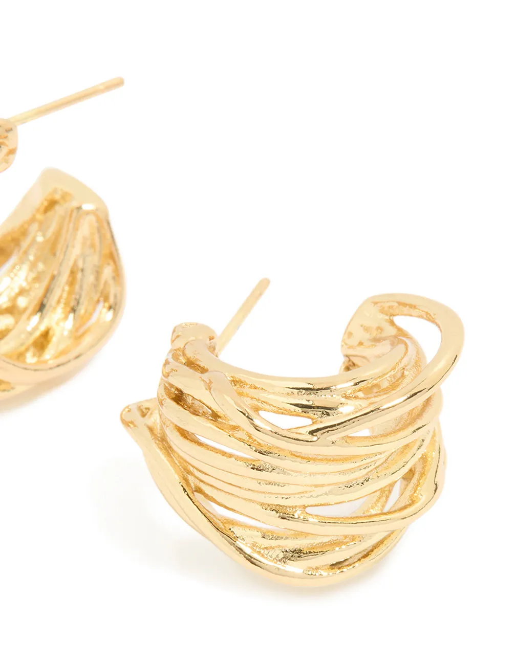 Waterproof Gold Plated Stainless Steel Multi Row Huggie Earrings sold by lovisa product image thumbnail 3