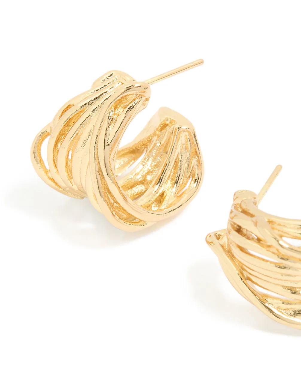 Waterproof Gold Plated Stainless Steel Multi Row Huggie Earrings sold by lovisa product image thumbnail 2