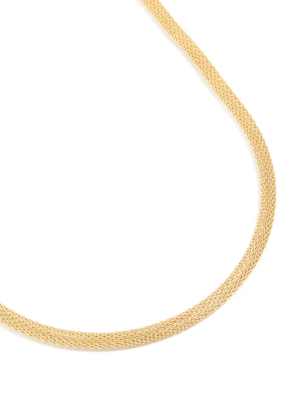 Waterproof Gold Plated Stainless Steel Mesh Tube Necklace sold by lovisa