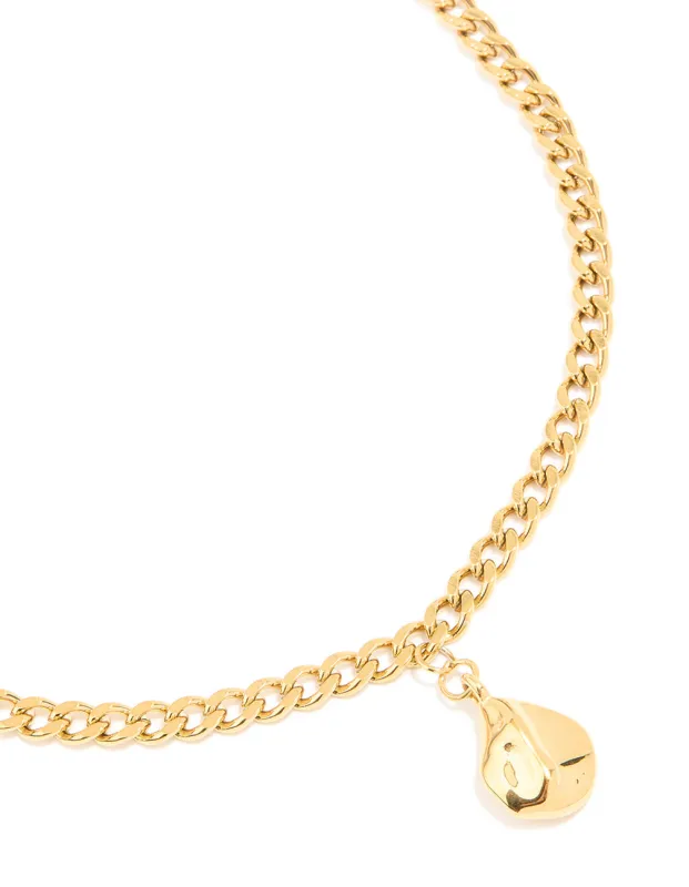 Waterproof Gold Plated Stainless Steel Organic Pendant Necklace sold by lovisa