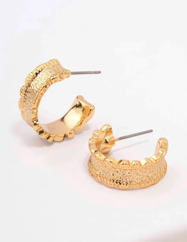 Gold Plated Cleo Organic Hoop Earrings sold by lovisa