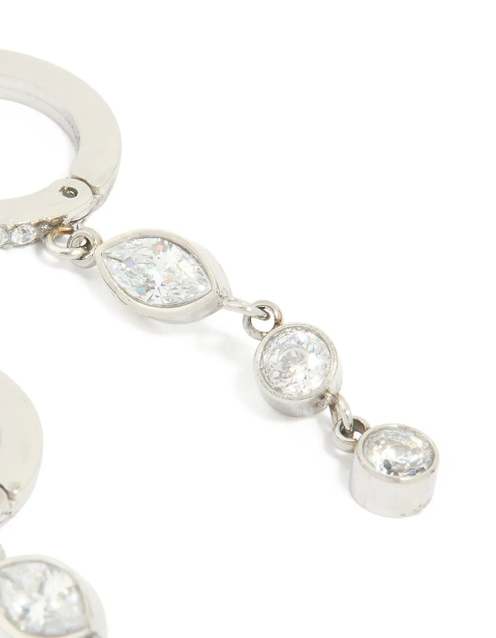 Waterproof Stainless Steel Cubic Zirconia Huggie Drop Earrings sold by lovisa product image thumbnail 3