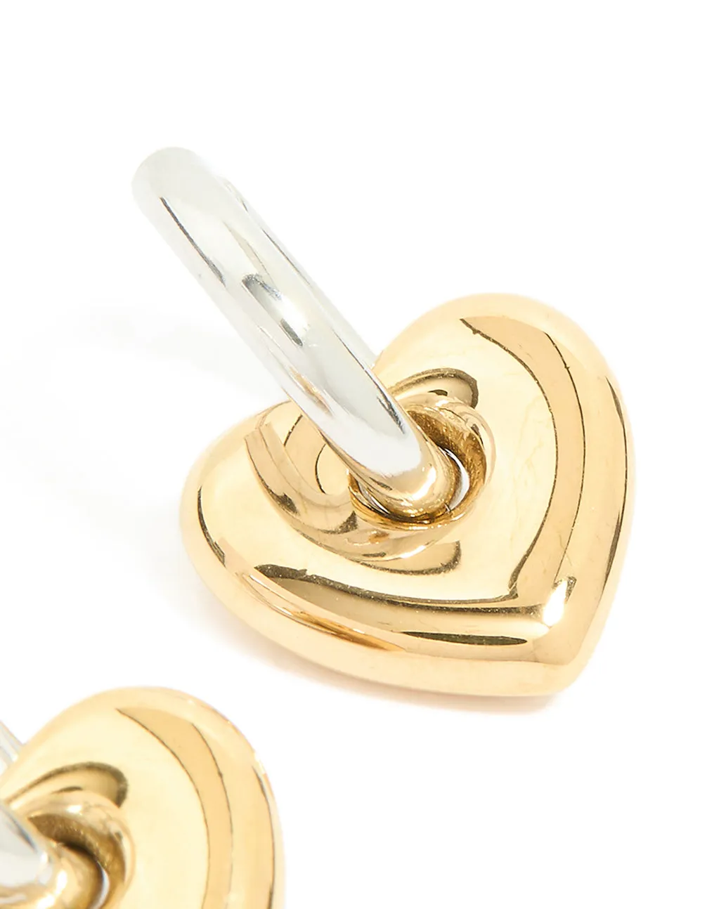 Waterproof Mixed Metal Plated Stainless Steel Small Heart Huggie Earrings sold by lovisa product image thumbnail 3