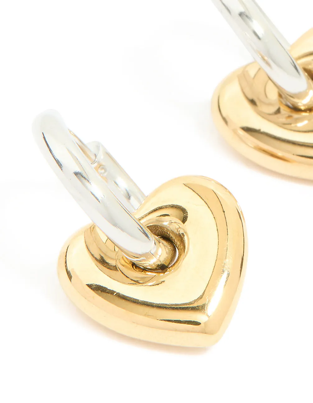 Waterproof Mixed Metal Plated Stainless Steel Small Heart Huggie Earrings sold by lovisa product image thumbnail 2
