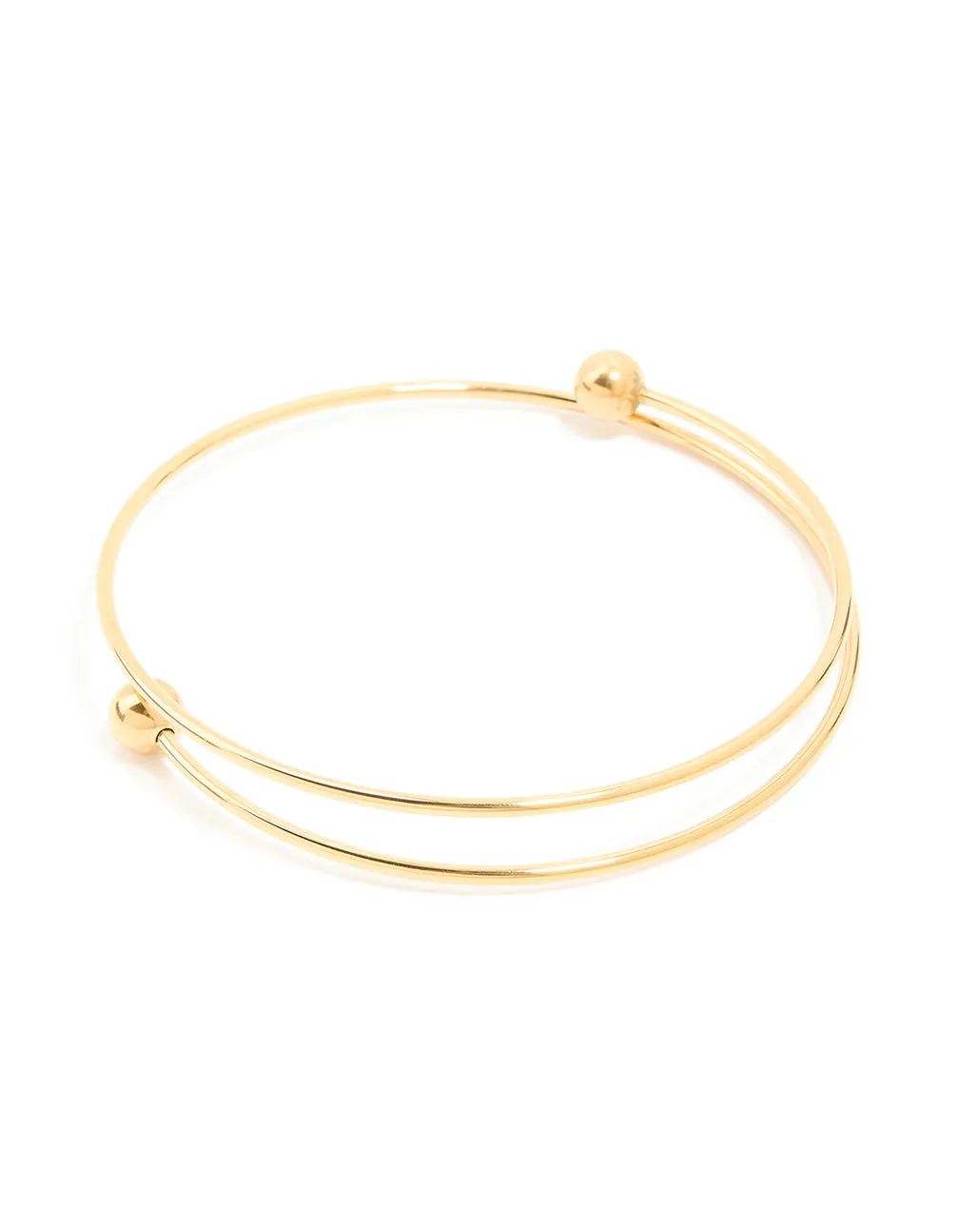 Waterproof Gold Plated Stainless Steel Ball End Bangle sold by lovisa